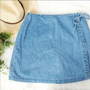 VTG Mini Denim Jean Wrap Skort